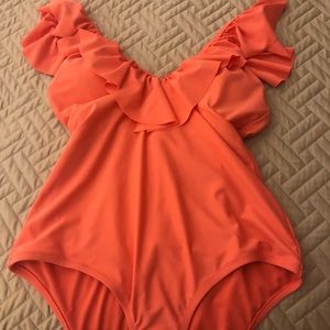 Jessica Simpson One Piece Ruffle Swimsuit/ Size M